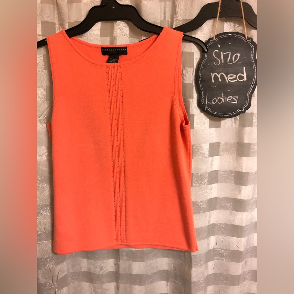 Geoffrey Beene Vibrant Coral Tank Top
